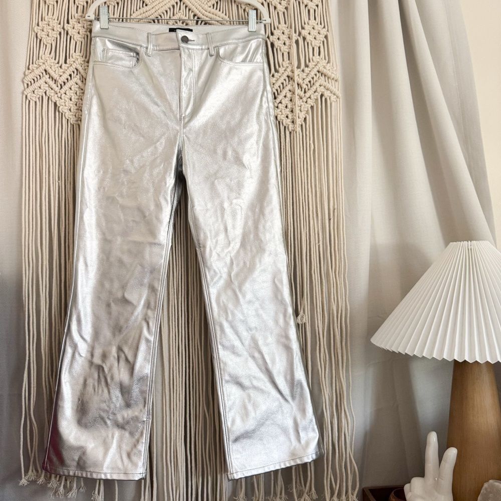 Ann Taylor Metallic Faux Leather Ankle Boot Pant – Size 6 – Like New
